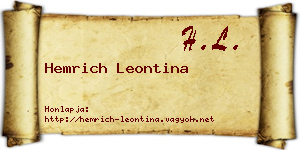 Hemrich Leontina névjegykártya